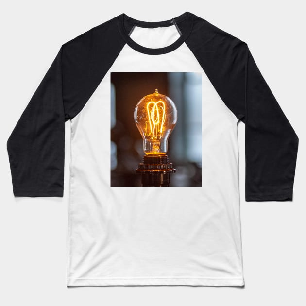 Edison's Light Bulb, or a bright idea!! Baseball T-Shirt by fparisi753
